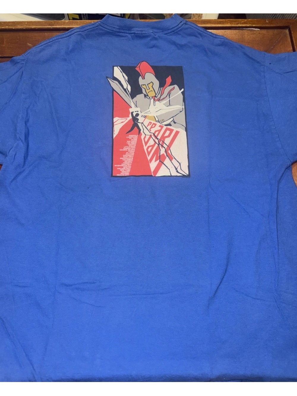 Vintage Pearl Jam Riot Act 2003 Tour T-Shirt Blue Men’s XL Spartans Hanes Beefy